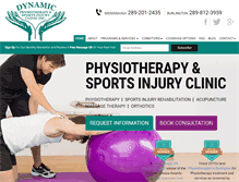Tablet Screenshot of dynamicphysiotherapy.ca